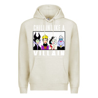 Oatmeal Heather chillin like a villain Premium Hoodie - linhVisuals