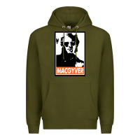Army Green macgyver Premium Hoodie - linhVisuals