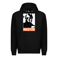 Black macgyver Premium Hoodie - linhVisuals