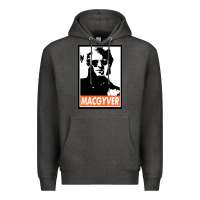 Charcoal Heather macgyver Premium Hoodie - linhVisuals