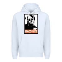 White macgyver Premium Hoodie - linhVisuals