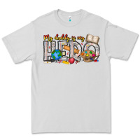 Dove Grey My Daddy is my Hero Teacher Premium Tee - CowhideDigitalArt