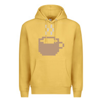 Antique Gold pixel coffee Premium Hoodie - linhVisuals