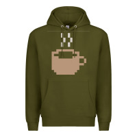 Army Green pixel coffee Premium Hoodie - linhVisuals