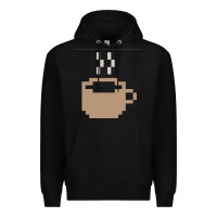 Black pixel coffee Premium Hoodie - linhVisuals