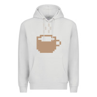 Dove Grey pixel coffee Premium Hoodie - linhVisuals