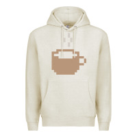 Oatmeal Heather pixel coffee Premium Hoodie - linhVisuals