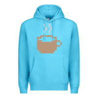 Ocean Blue pixel coffee Premium Hoodie - linhVisuals