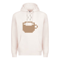 Pale Pink pixel coffee Premium Hoodie - linhVisuals