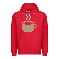 Red pixel coffee Premium Hoodie - linhVisuals