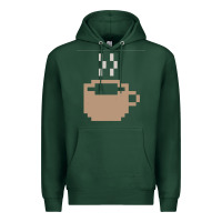 Sports Green pixel coffee Premium Hoodie - linhVisuals