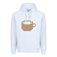 White pixel coffee Premium Hoodie - linhVisuals