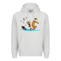 Dove Grey calvin music Premium Hoodie - linhVisuals
