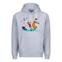 Heather Grey calvin music Premium Hoodie - linhVisuals