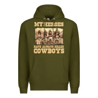 Army Green my heroes have always killed cowboys retro Premium Hoodie - linhVisuals