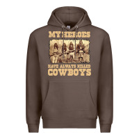 Coffee my heroes have always killed cowboys retro Premium Hoodie - linhVisuals