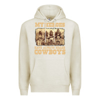 Oatmeal Heather my heroes have always killed cowboys retro Premium Hoodie - linhVisuals