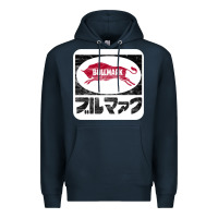 Navy bullmark Premium Hoodie - linhVisuals