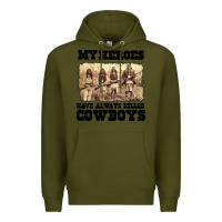 Army Green my heroes have always killed cowboys retro Premium Hoodie - linhVisuals
