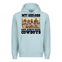 Blue Mist my heroes have always killed cowboys retro Premium Hoodie - linhVisuals