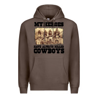 Coffee my heroes have always killed cowboys retro Premium Hoodie - linhVisuals