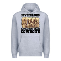 Heather Grey my heroes have always killed cowboys retro Premium Hoodie - linhVisuals