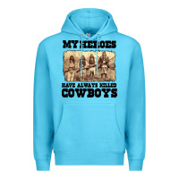 Ocean Blue my heroes have always killed cowboys retro Premium Hoodie - linhVisuals