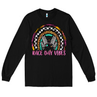 Black race day vibes rainbow Long Sleeve Tee - Artiststas