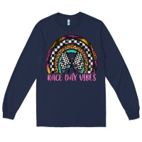 Navy race day vibes rainbow Long Sleeve Tee - Artiststas