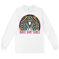 White race day vibes rainbow Long Sleeve Tee - Artiststas