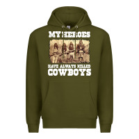 Army Green my heroes have always killed cowboys retro Premium Hoodie - linhVisuals