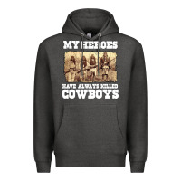 Charcoal Heather my heroes have always killed cowboys retro Premium Hoodie - linhVisuals