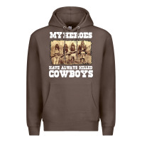 Coffee my heroes have always killed cowboys retro Premium Hoodie - linhVisuals
