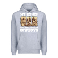 Heather Grey my heroes have always killed cowboys retro Premium Hoodie - linhVisuals