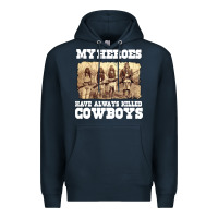 Navy my heroes have always killed cowboys retro Premium Hoodie - linhVisuals