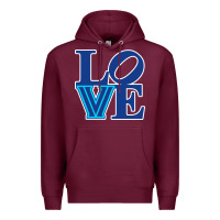 Burgundy villanova love Premium Hoodie - linhVisuals