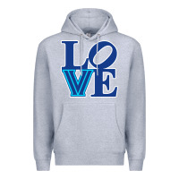 Heather Grey villanova love Premium Hoodie - linhVisuals