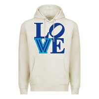 Oatmeal Heather villanova love Premium Hoodie - linhVisuals