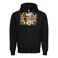 Black Howdy Serape And Sunflower Zipper Hoodie - RanaPortraitStore
