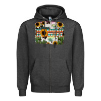 Charcoal Heather Howdy Serape And Sunflower Zipper Hoodie - RanaPortraitStore