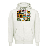 Oatmeal Heather Howdy Serape And Sunflower Zipper Hoodie - RanaPortraitStore