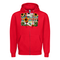 Red Howdy Serape And Sunflower Zipper Hoodie - RanaPortraitStore