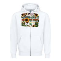White Howdy Serape And Sunflower Zipper Hoodie - RanaPortraitStore