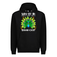 Black peacock inspired beautiful color bird (3) Premium Hoodie - linhVisuals