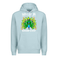 Blue Mist peacock inspired beautiful color bird (3) Premium Hoodie - linhVisuals