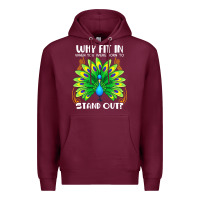 Burgundy peacock inspired beautiful color bird (3) Premium Hoodie - linhVisuals