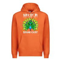 Carrot peacock inspired beautiful color bird (3) Premium Hoodie - linhVisuals
