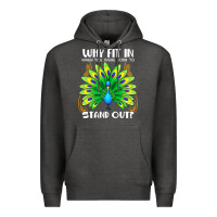 Charcoal Heather peacock inspired beautiful color bird (3) Premium Hoodie - linhVisuals