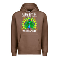 Chestnut peacock inspired beautiful color bird (3) Premium Hoodie - linhVisuals