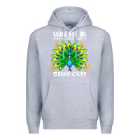 Heather Grey peacock inspired beautiful color bird (3) Premium Hoodie - linhVisuals